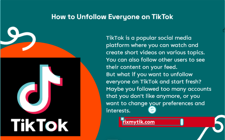 An infographic on Unfollow Everyone on TikTok